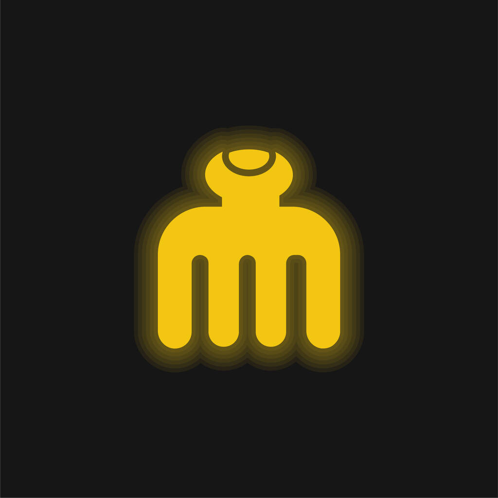 Piękno żółty świecący neon ikona - Wektor, obraz