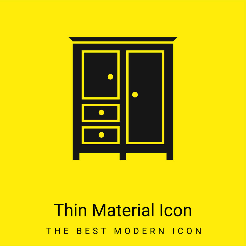 Bedroom Black Closed Closet For Clothes minimal bright yellow material icon - Vector, Image