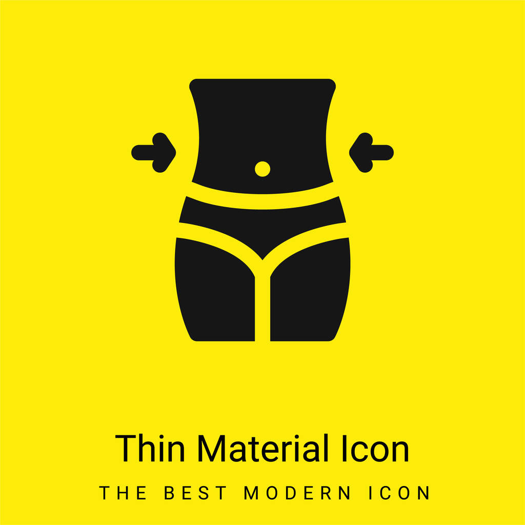 Belly minimal bright yellow material icon - Vector, Image