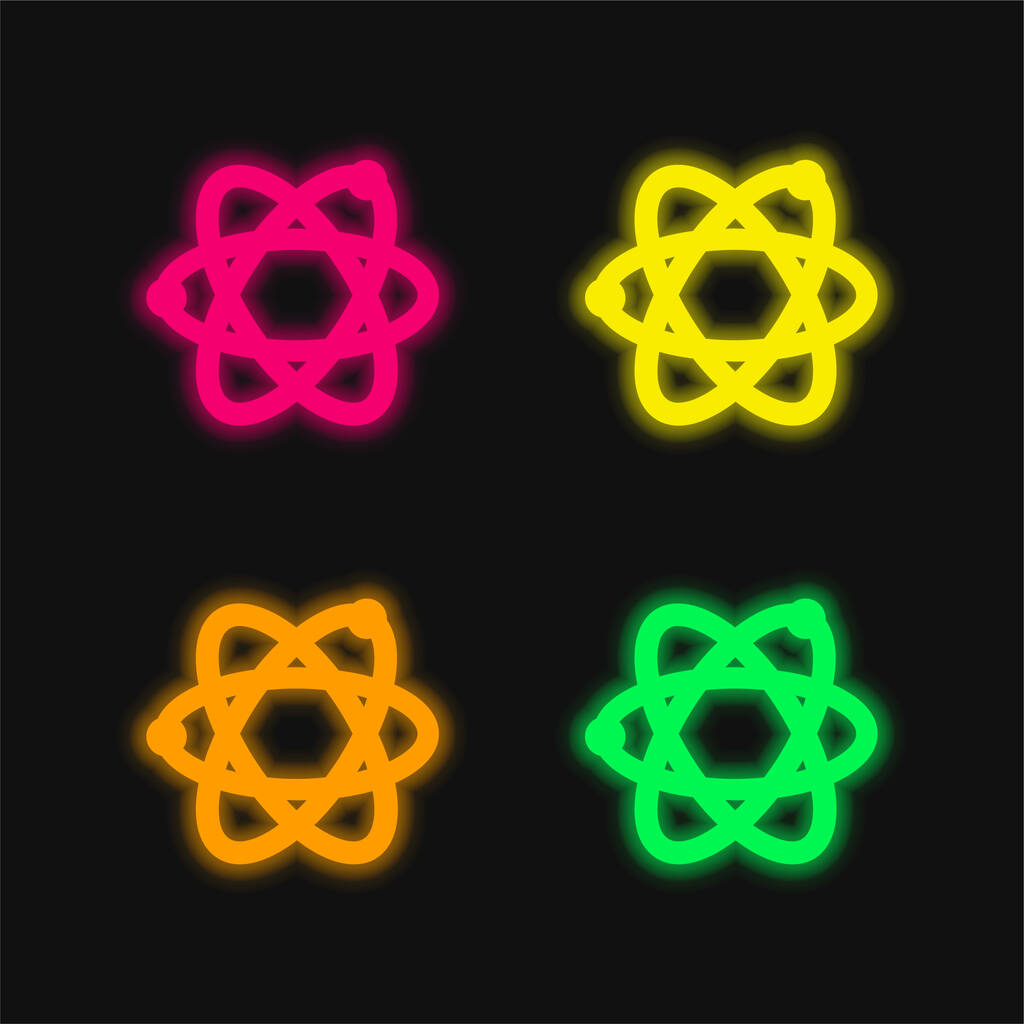 Иконка светящегося неонового вектора цвета - Вектор,изображение