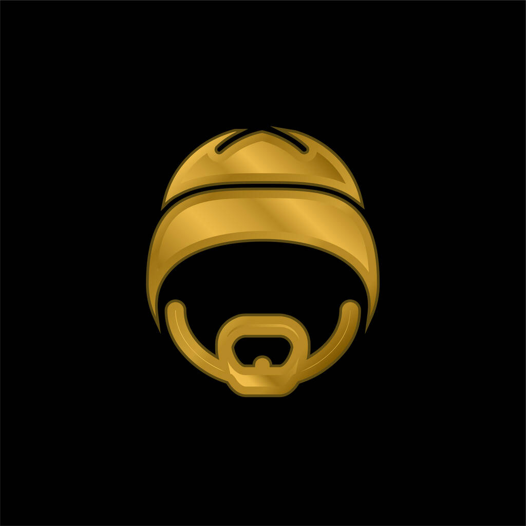Капелюх капота з бородою золотий покритий металевим іконом або вектором логотипу. - Вектор, зображення