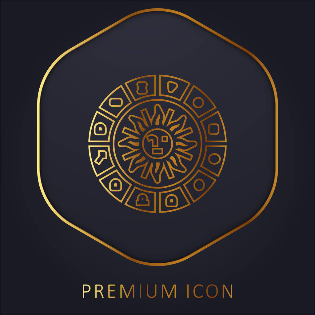 Astrología línea dorada logotipo premium o icono - Vector, Imagen