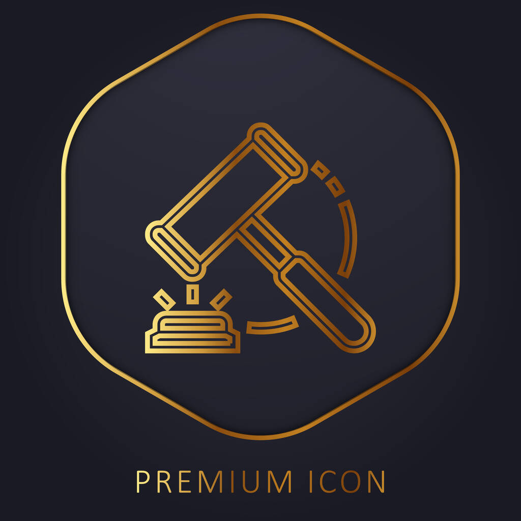 Логотип или иконка золотой линии аукциона - Вектор,изображение