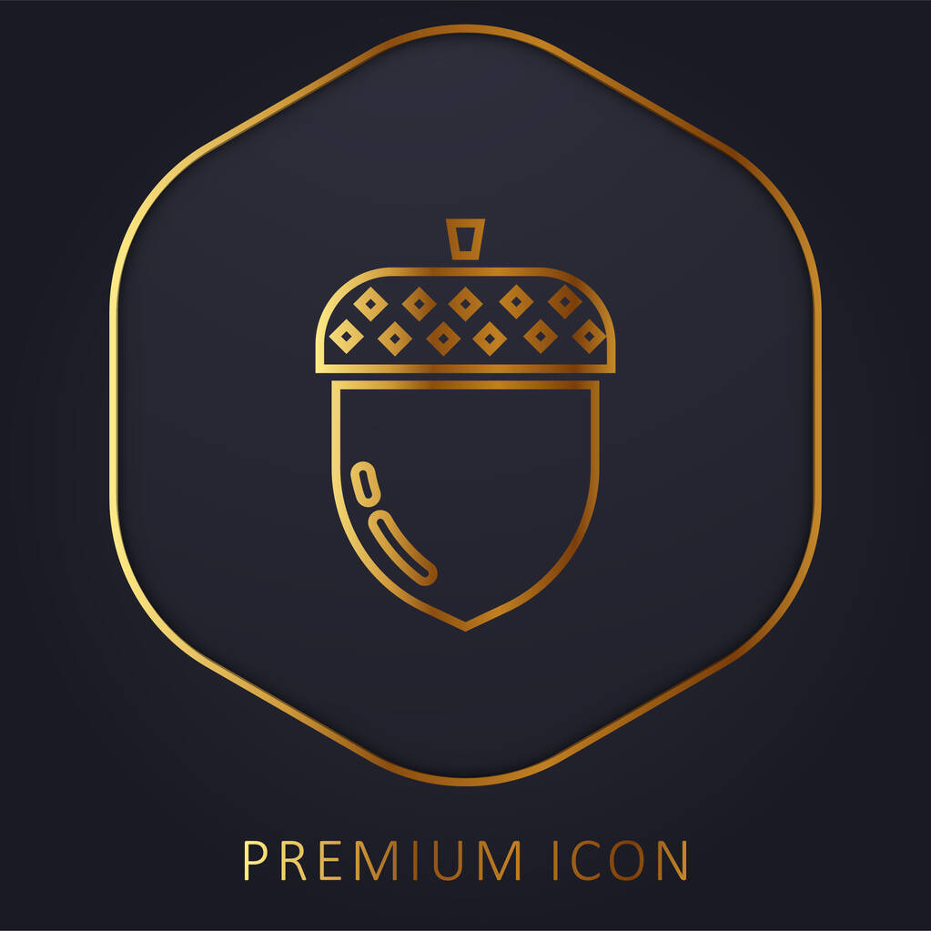 Logotipo o icono premium de la línea dorada Acorn - Vector, Imagen
