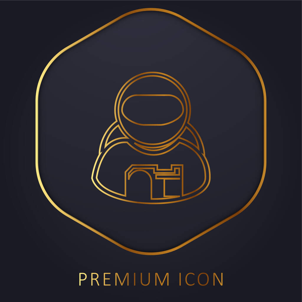 Логотип або значок золотої лінії астронавта
 - Вектор, зображення