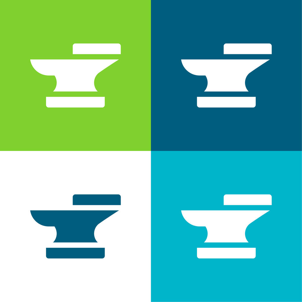 Kovadlina Byt čtyři barvy minimální ikona nastavena - Vektor, obrázek