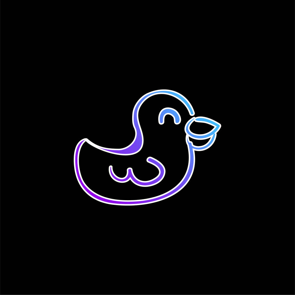 Vogel Handgetekend Animal Toy blauw gradiënt vector pictogram - Vector, afbeelding