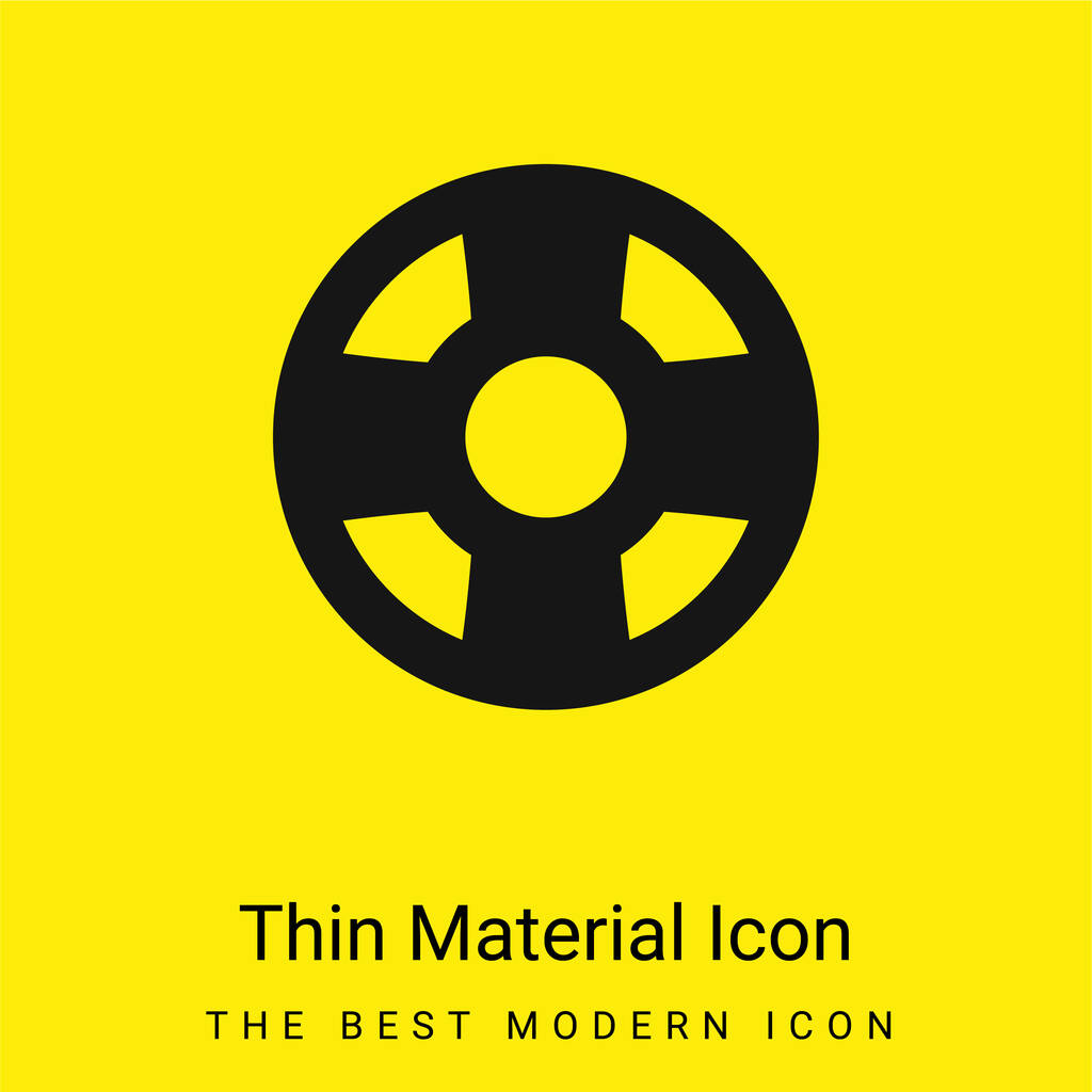 Flotador de playa icono de material amarillo brillante mínimo - Vector, Imagen