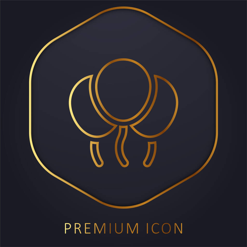 Logotipo o icono de línea dorada de Ballons - Vector, imagen