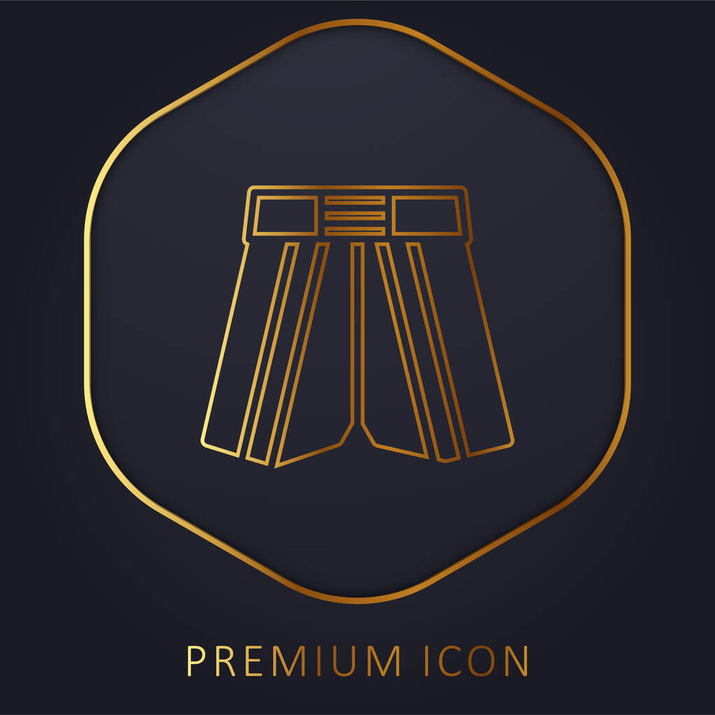 Boxing Shorts golden line premium logo or icon - Vector, Image