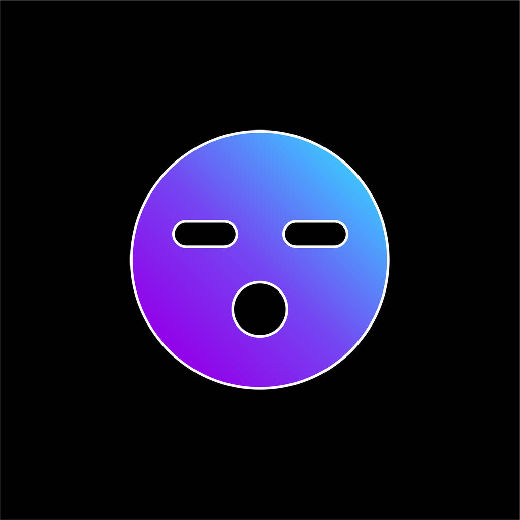 Icône vectorielle de dégradé bleu visage ennuyeux - Vecteur, image