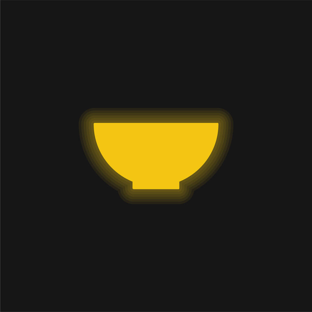 Kase sarı parlak neon simgesi - Vektör, Görsel
