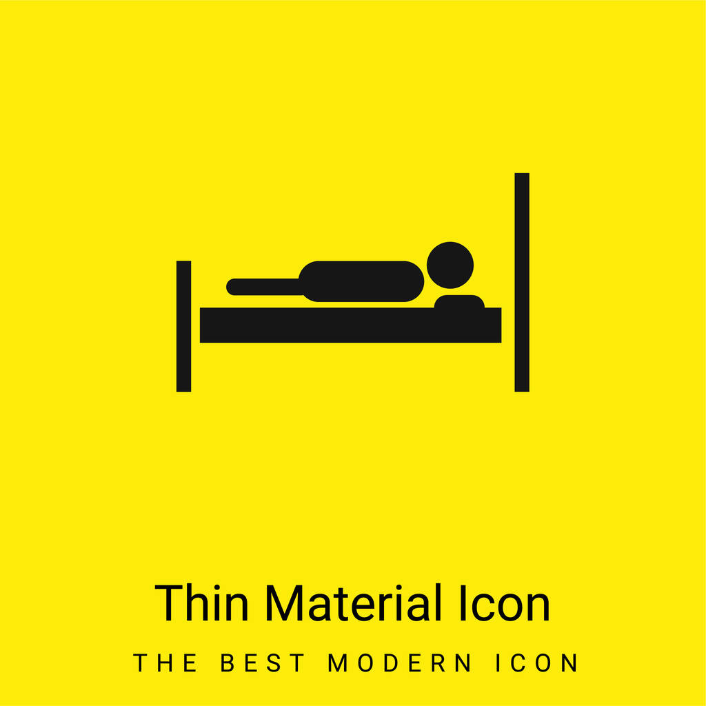 Postel s osobou ležící na to minimální jasně žlutý materiál ikona - Vektor, obrázek