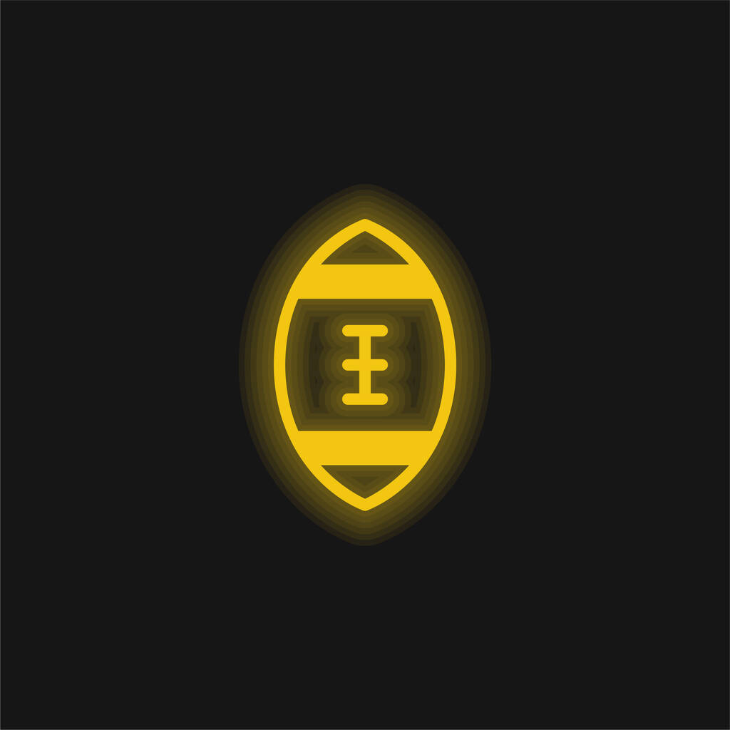 American Football yellow glowing neon icon - Vector, Image