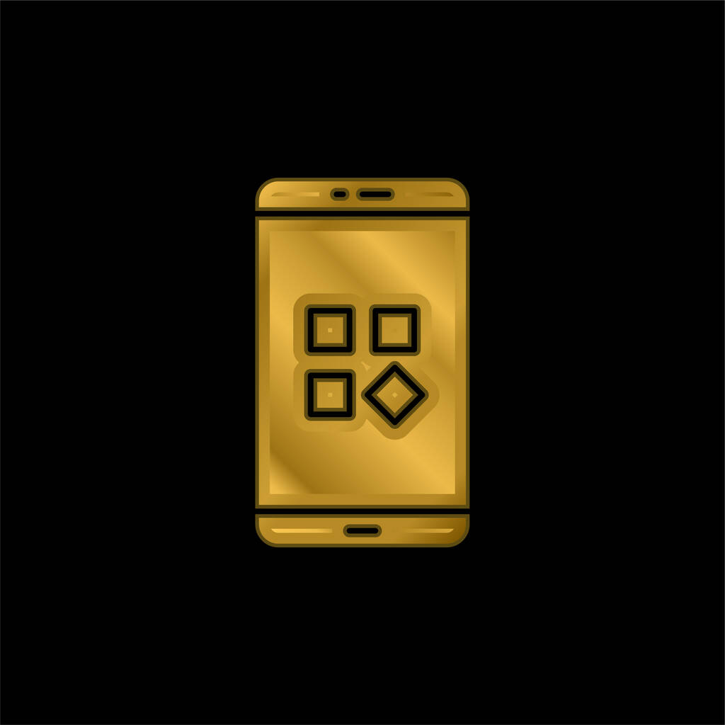 Aplikacje złoty metaliczny wektor ikony lub logo - Wektor, obraz