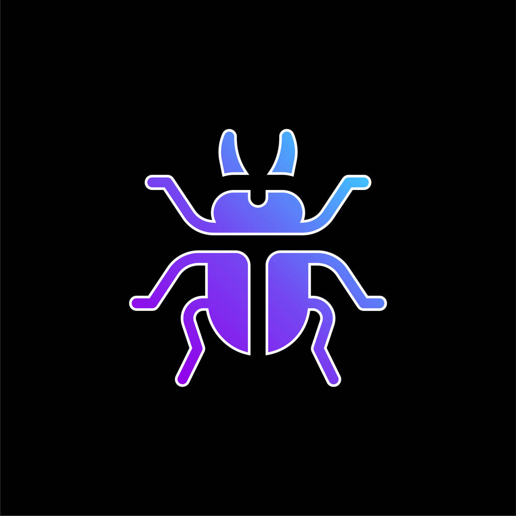 Escarabajo azul degradado icono del vector - Vector, Imagen