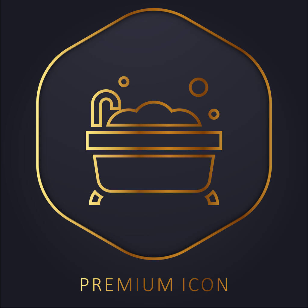 Linea dorata bagno logo premium o icona - Vettoriali, immagini