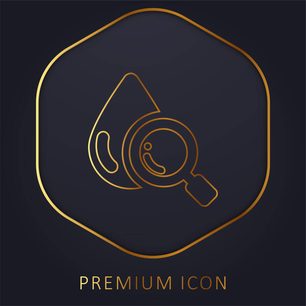 Blood Analysis golden line premium logo or icon - Vector, Image