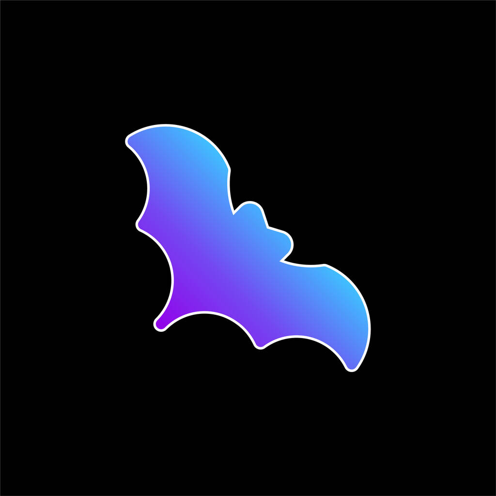 Bat blue gradient vector icon - Vector, Image