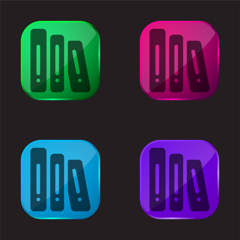 Книги четырехцветная кнопка - Вектор,изображение