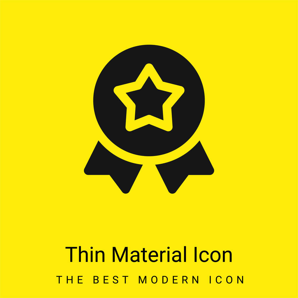 Badge minimaal helder geel materiaal icoon - Vector, afbeelding