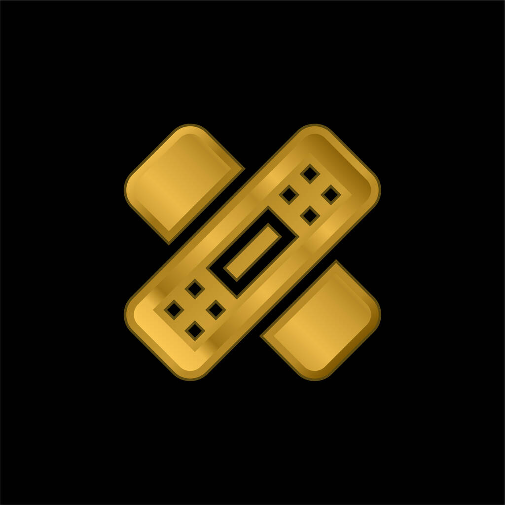 Bandaj altın kaplama metalik simge veya logo vektörü - Vektör, Görsel
