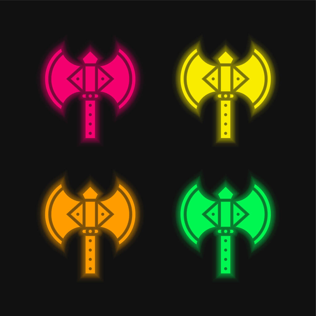 Osa čtyři barvy zářící neonový vektor ikona - Vektor, obrázek