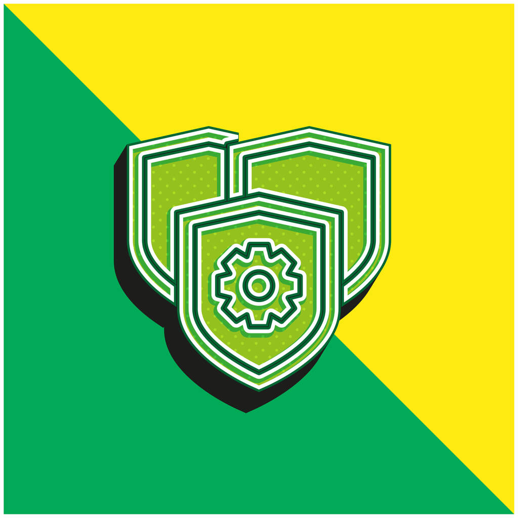 Anti Virus verde y amarillo moderno logotipo del icono del vector 3d - Vector, Imagen