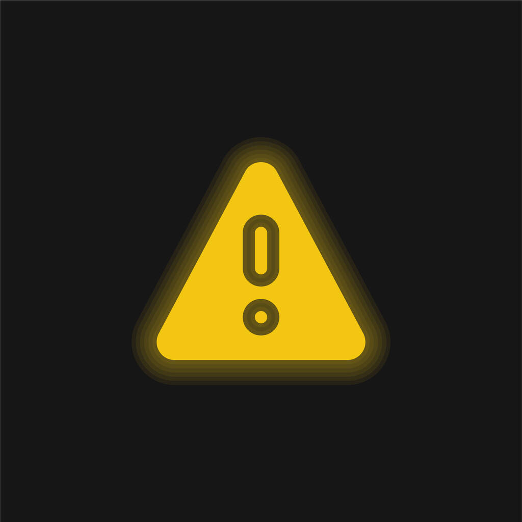 Alarm yellow glowing neon icon - Vector, Image