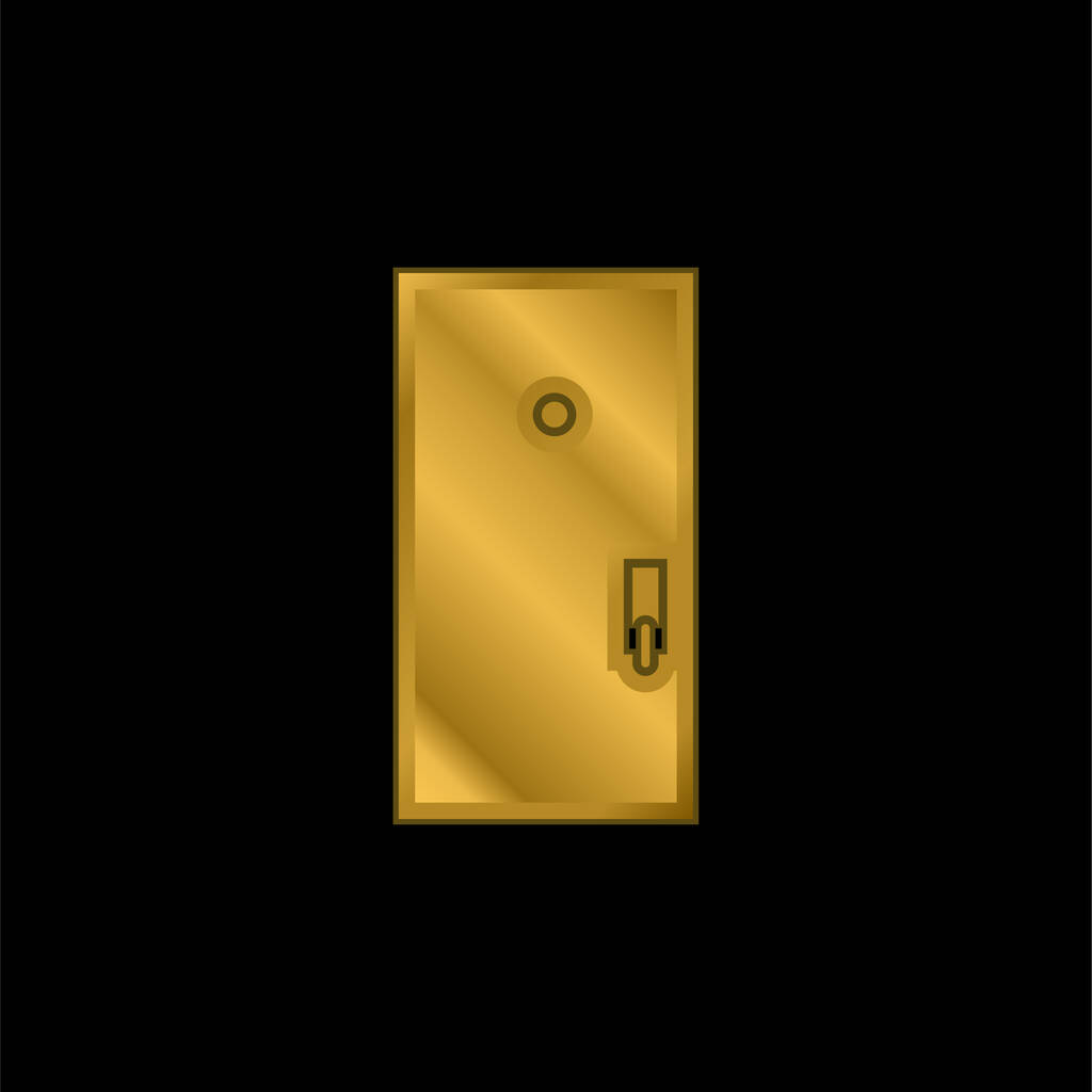 Musta ovi kullattu metallinen kuvake tai logo vektori - Vektori, kuva