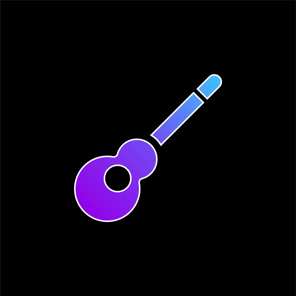 Символ акустического синего градиента гитары - Вектор,изображение
