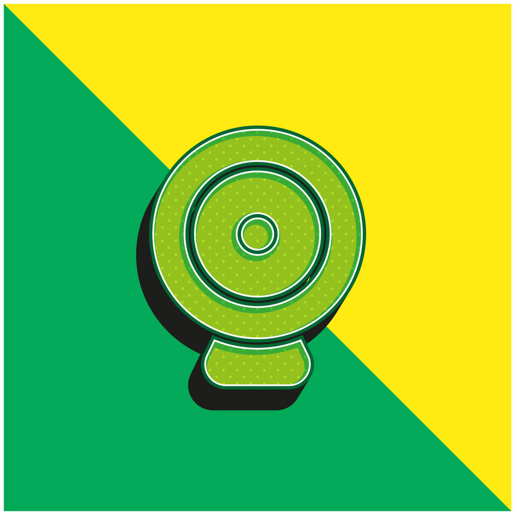 Große Webcam Grünes und gelbes modernes 3D-Vektorsymbol-Logo - Vektor, Bild