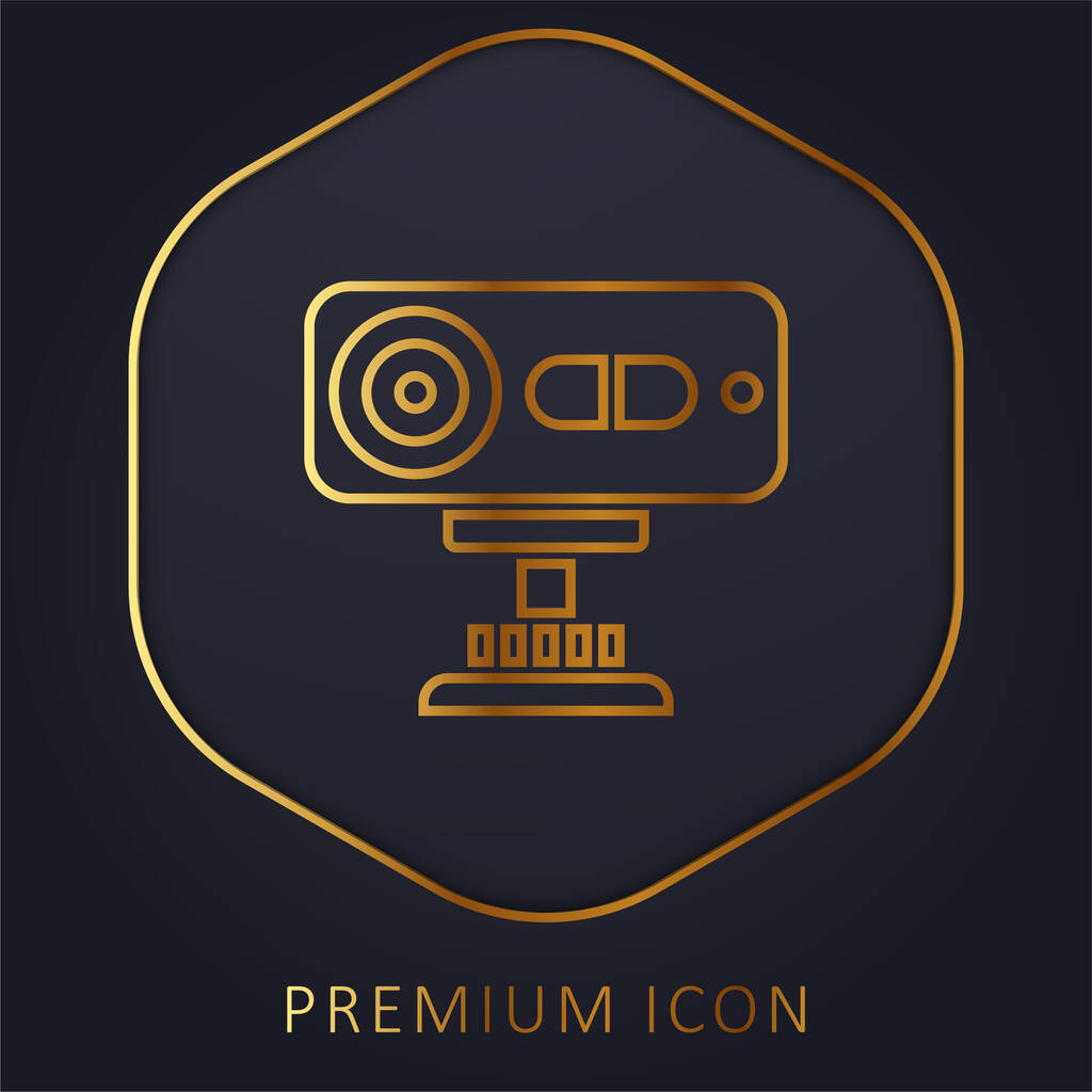 3D senzor zlaté čáry prémie logo nebo ikona - Vektor, obrázek