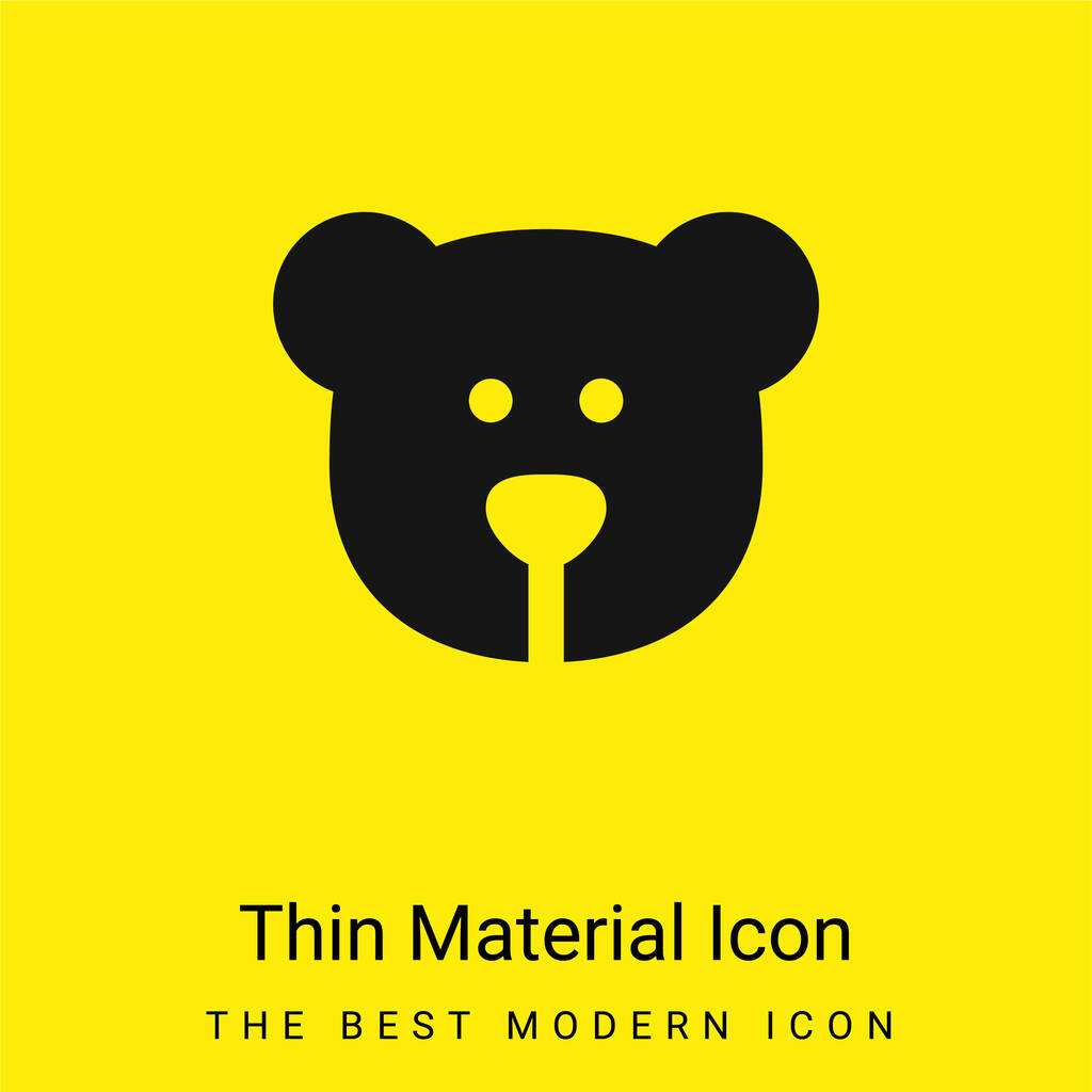 Bear minimal bright yellow material icon - Vector, Image