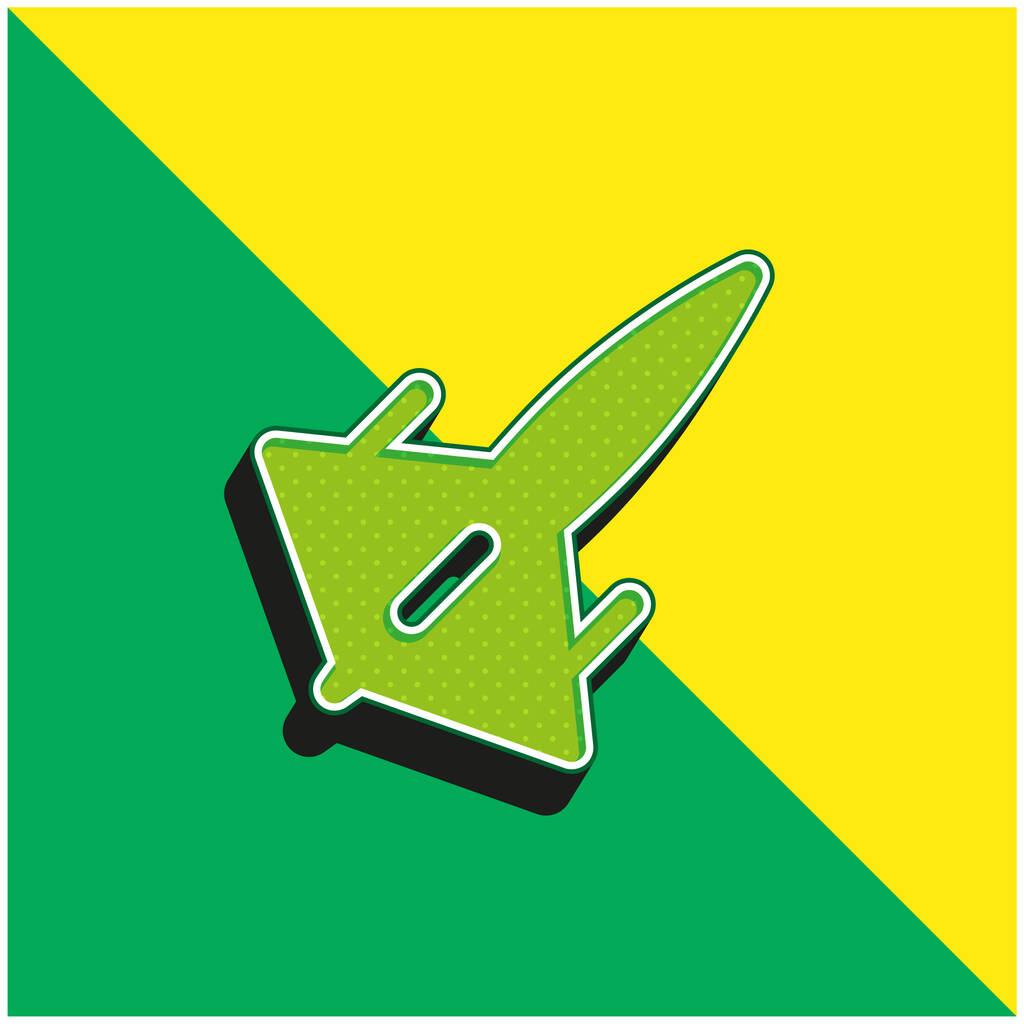 Atak Samolot Zielony i żółty nowoczesny ikona wektora 3D logo - Wektor, obraz