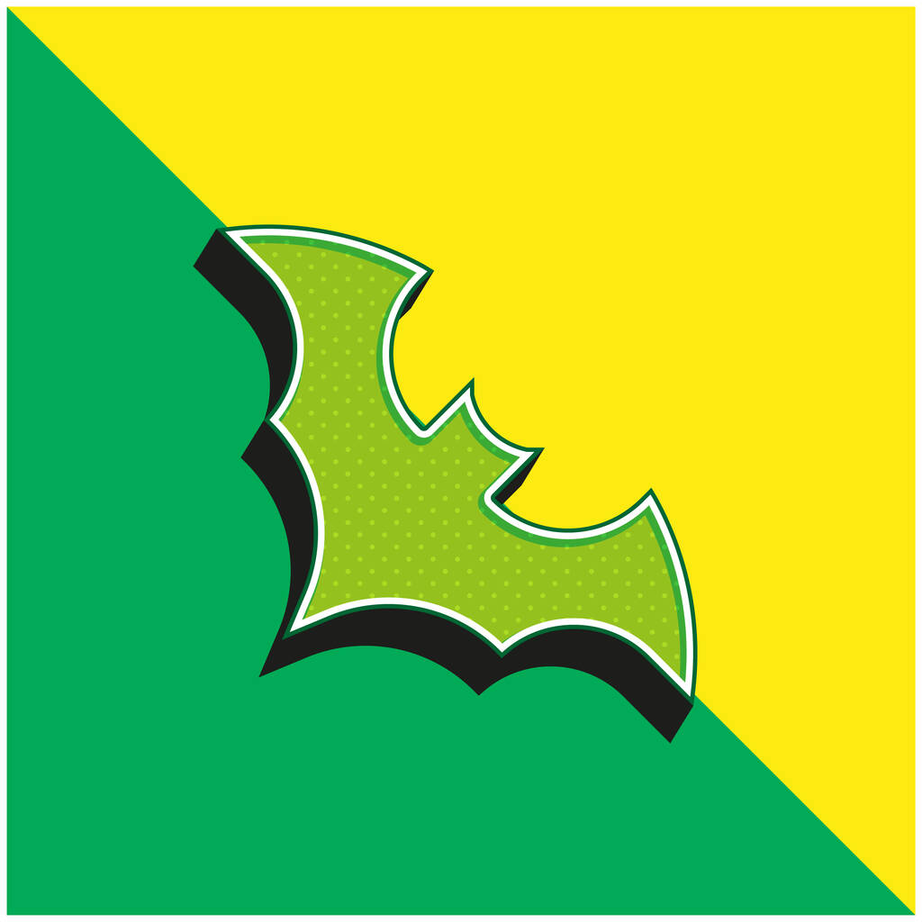 Yarasa Yeşil ve Sarı Modern 3D vektör simgesi logosu - Vektör, Görsel