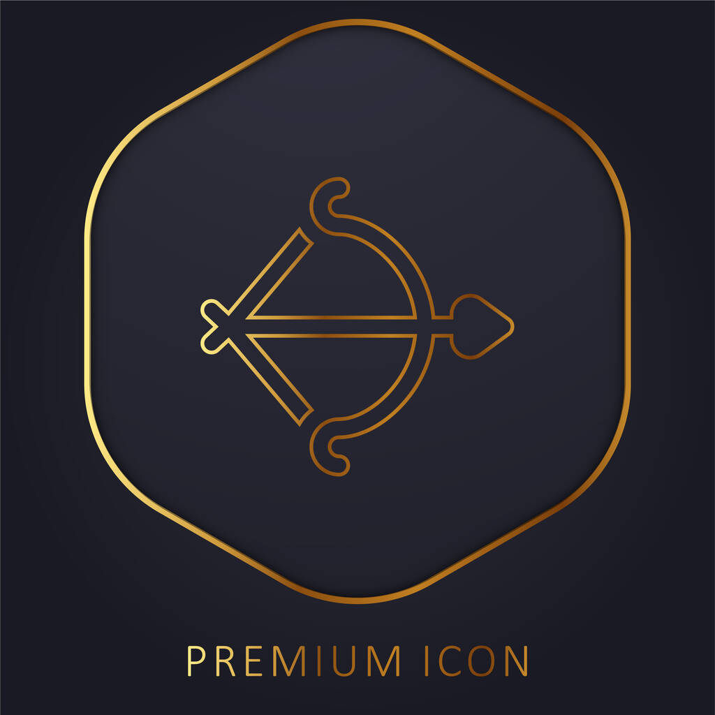 Kaaren kultainen viiva premium-logo tai kuvake - Vektori, kuva