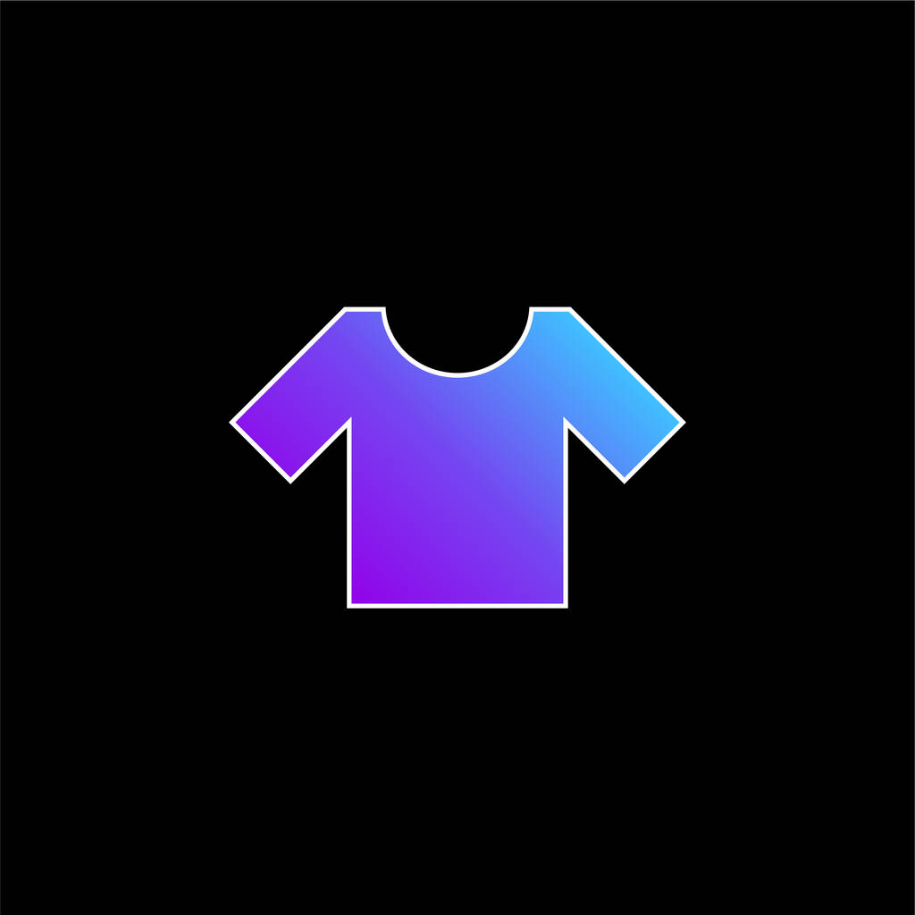 Camiseta básica ícone vetor gradiente azul - Vetor, Imagem