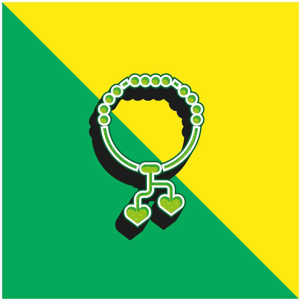 Karkötő Zöld és sárga modern 3D vektor ikon logó - Vektor, kép