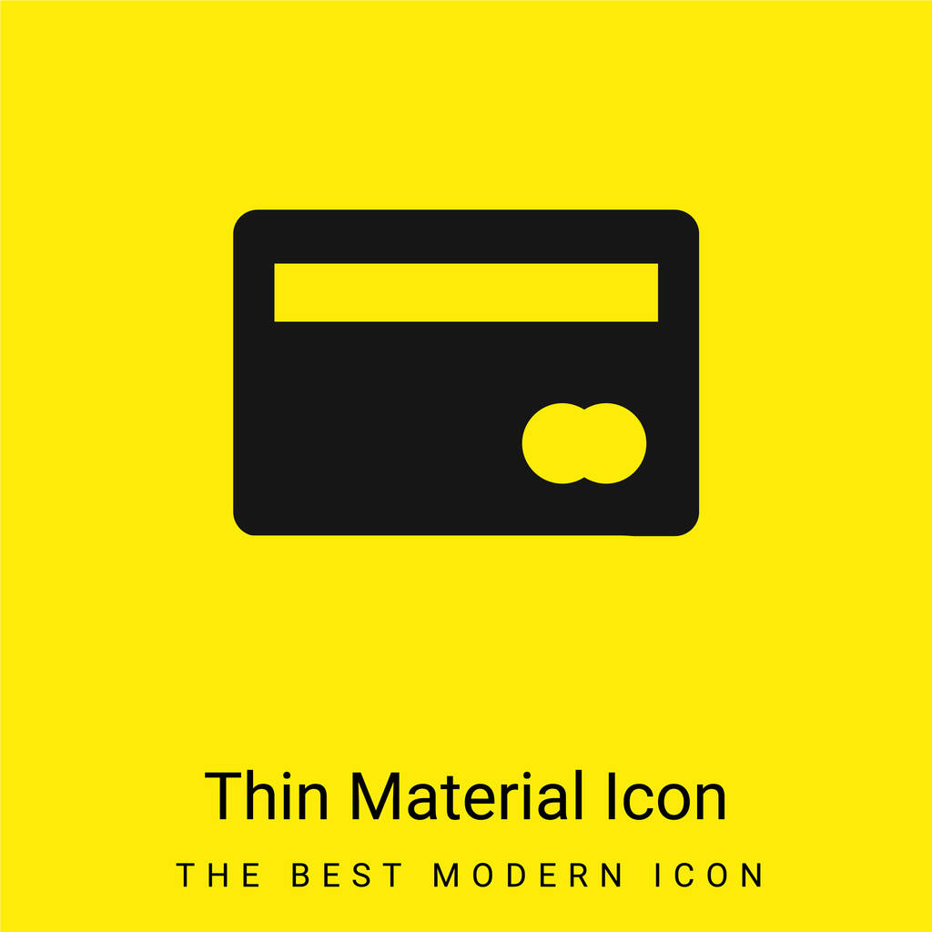 Big Credit Card minimal bright yellow material icon - Vector, Image