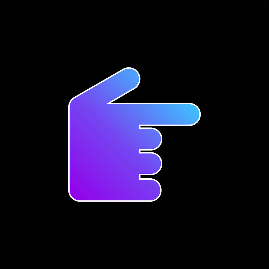 Black Hand Pointing To Right blue gradient vector icon - Vector, Image