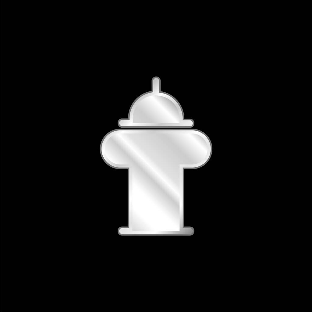 Big Fireplug postříbřená kovová ikona - Vektor, obrázek