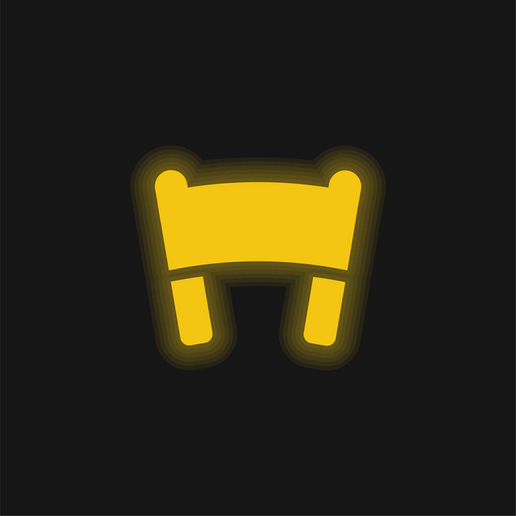 Bannière jaune brillant icône néon - Vecteur, image