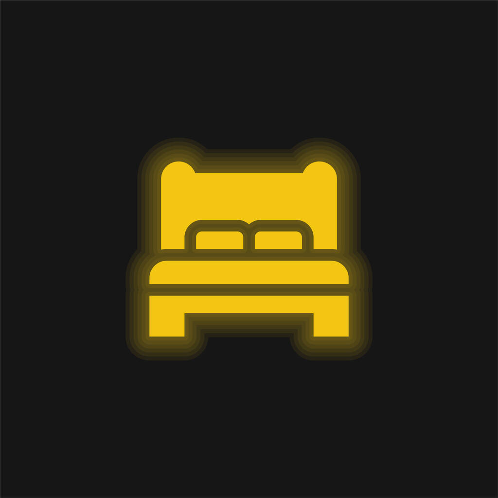 Żółta, świecąca ikona neonu - Wektor, obraz