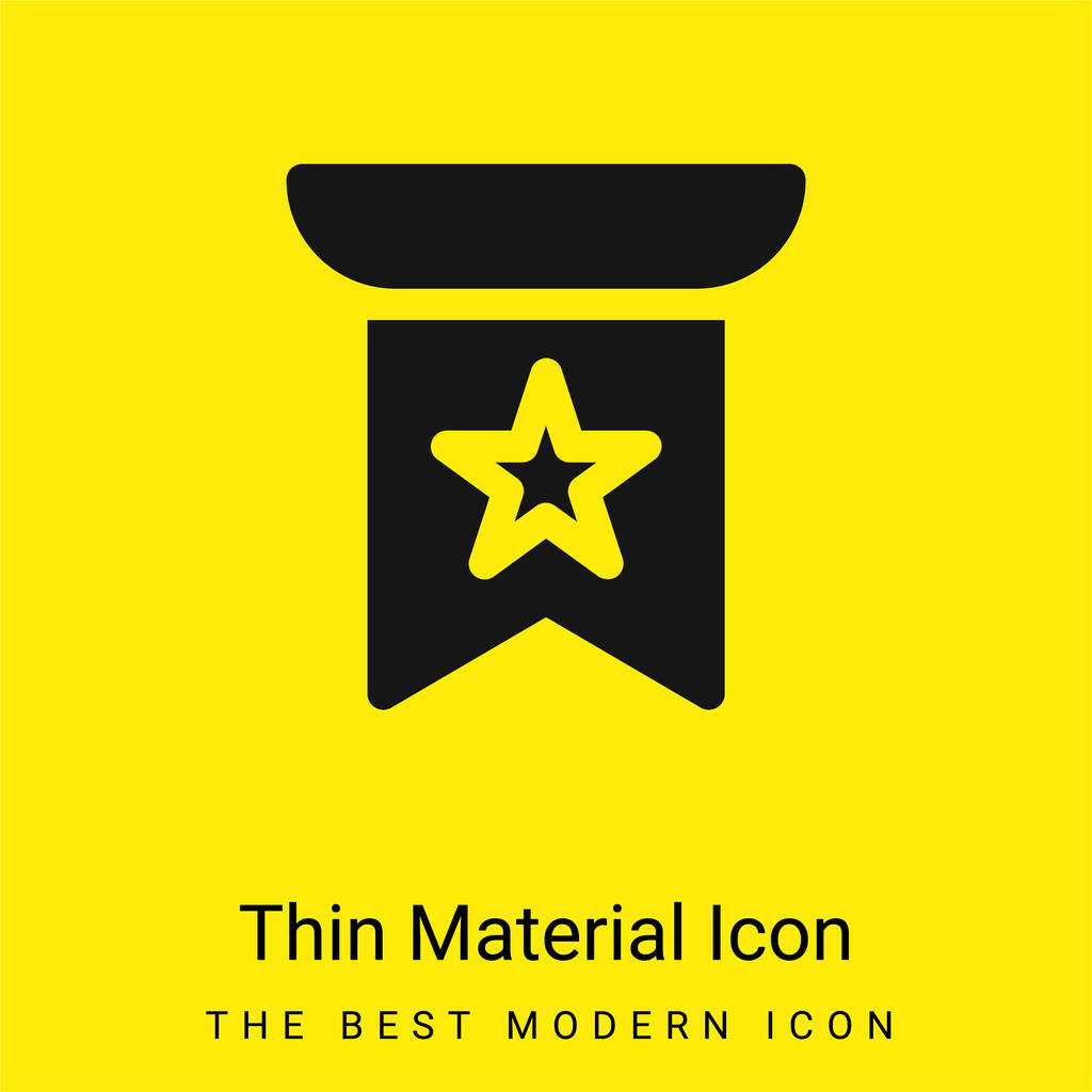 Ícone de material amarelo brilhante mínimo da bandeira - Vetor, Imagem