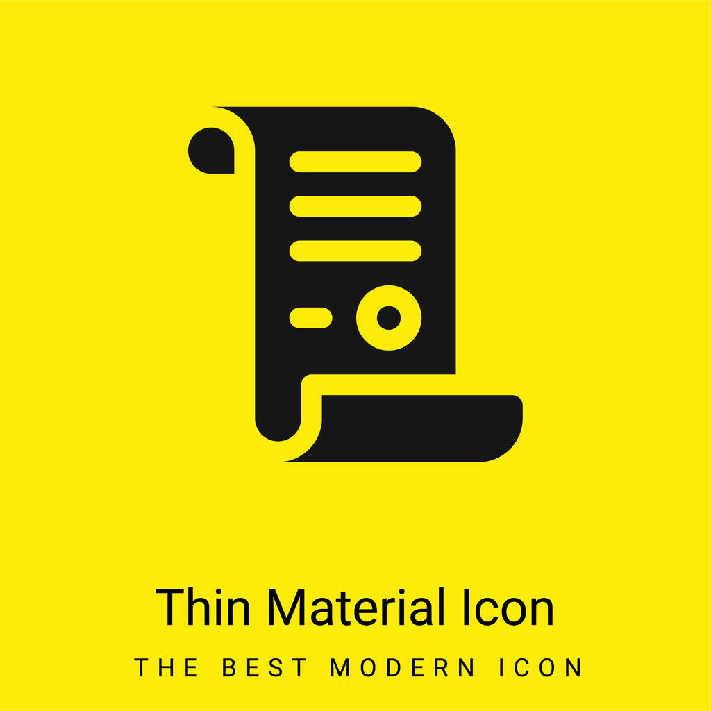 Agir ícone material amarelo brilhante mínimo - Vetor, Imagem
