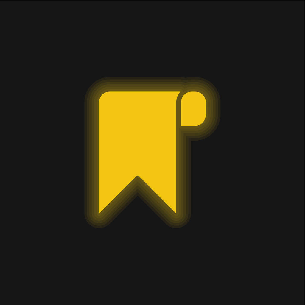 Ikona žlutého zářícího neonu záložky - Vektor, obrázek