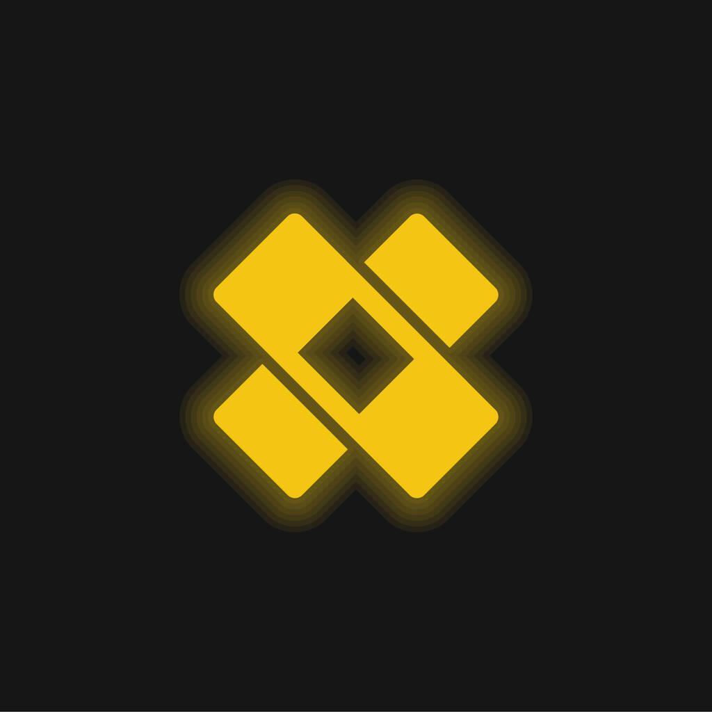 Ragtapasz sárga izzó neon ikon - Vektor, kép