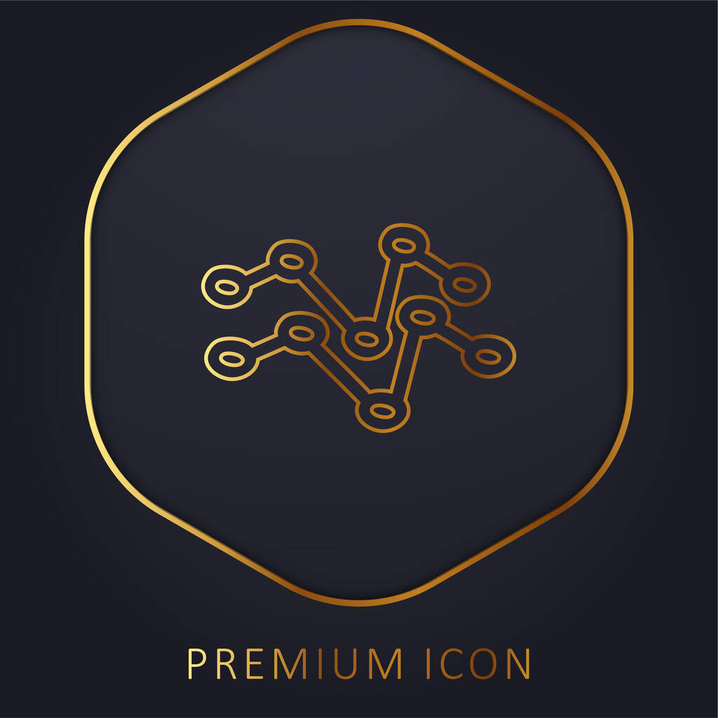 Analízis Kézzel rajzolt vonalak arany vonal prémium logó vagy ikon - Vektor, kép