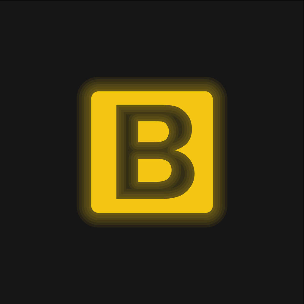 太字黄色の輝くネオンアイコン - ベクター画像